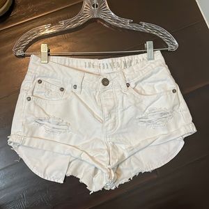 White jean shorts